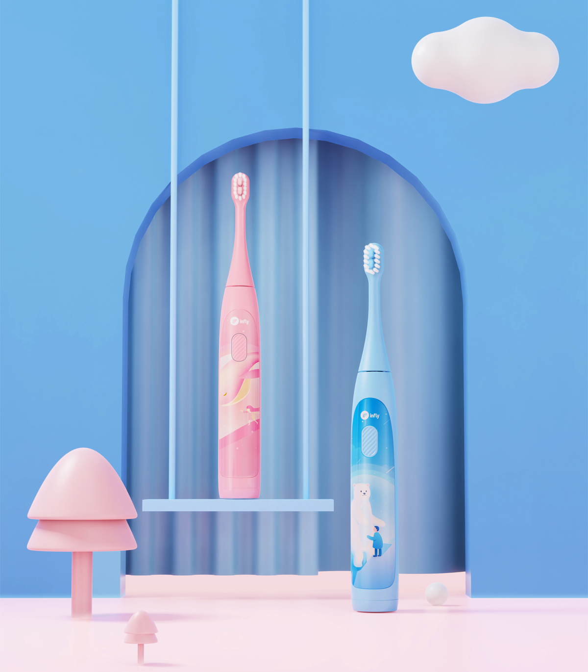 Электрическая зубная щетка Infly Kids Sonic Electric Toothbrush T04B